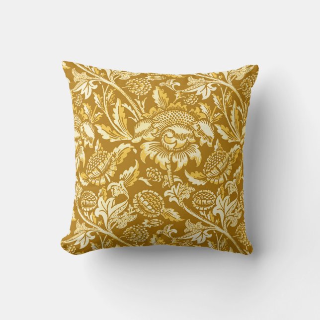 William Morris Solrosor, Senapsgul / Guld Kudde (Framsida)