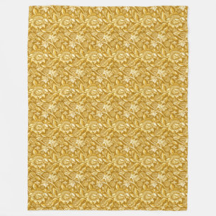 William Morris solrosor, senapsgult/guld Fleecefilt