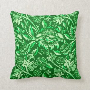 William Morris solrosor, smaragdgrönt Kudde