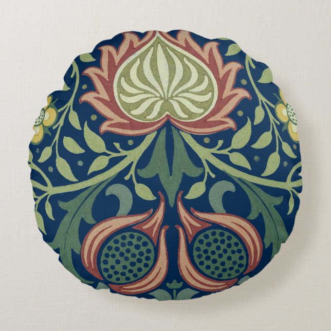 William Morris som perser dämpar Rund Kudde (Framsidan)