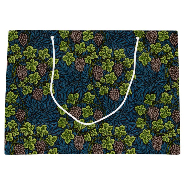 William Morris Sömlöst Druvvin Svart Mönster (Framsidan)