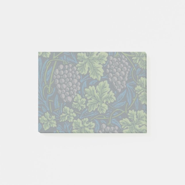William Morris Sömlöst Druvvin Svart Mönster Post-it Block (Framsida)