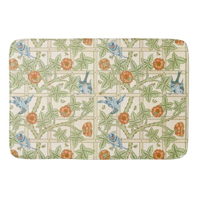 William Morris Sömlöst Gitter Rosmönster Badrumsmatta (Framsidan)