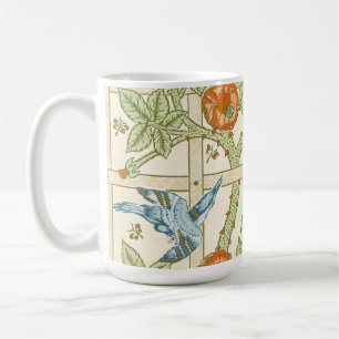 William Morris Sömlöst Gitter Rosmönster Kaffemugg