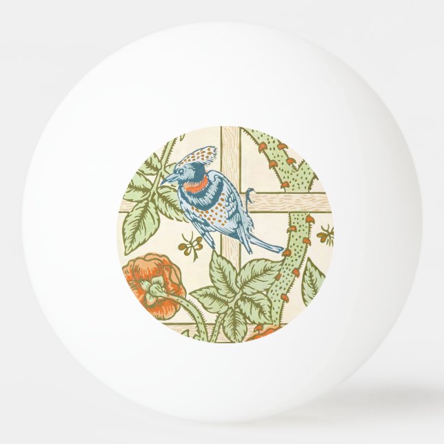 William Morris Sömlöst Gitter Rosmönster Pingisboll (Framsidan)