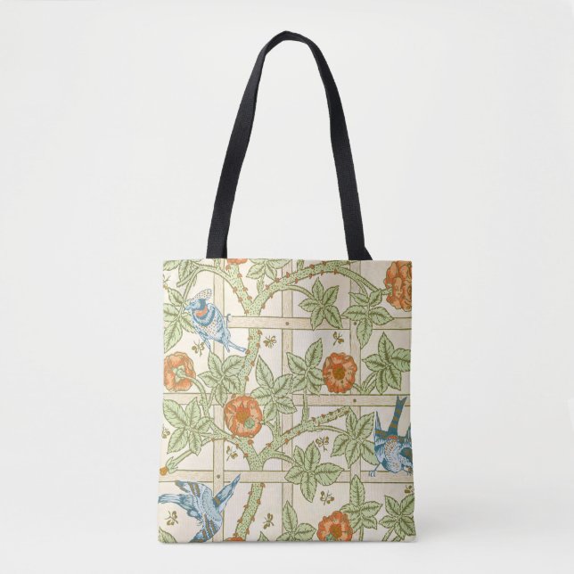 William Morris Sömlöst Gitter Rosmönster Tygkasse (Framsida)