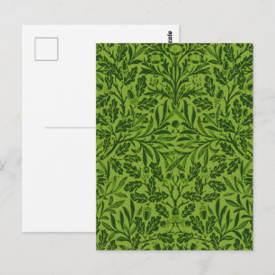 William Morris Sömlöst Grönt Ekbladsmönster Vykort