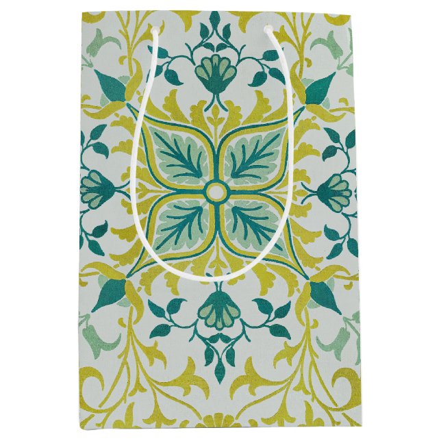 William Morris Sömlöst Tak Limegrönt Mönster (Framsidan)
