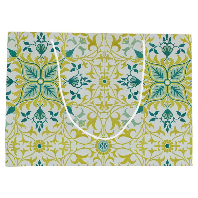 William Morris Sömlöst Tak Limegrönt Mönster (Baksidan)
