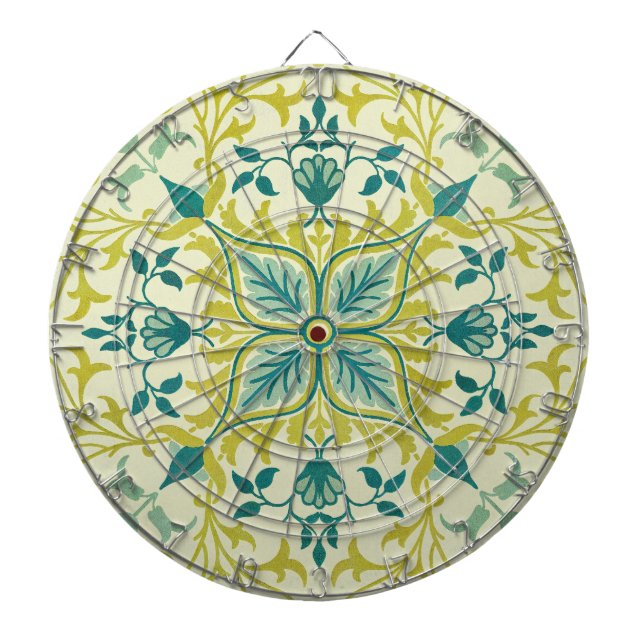 William Morris Sömlöst Tak Limegrönt Mönster Darttavla (Framsidan)