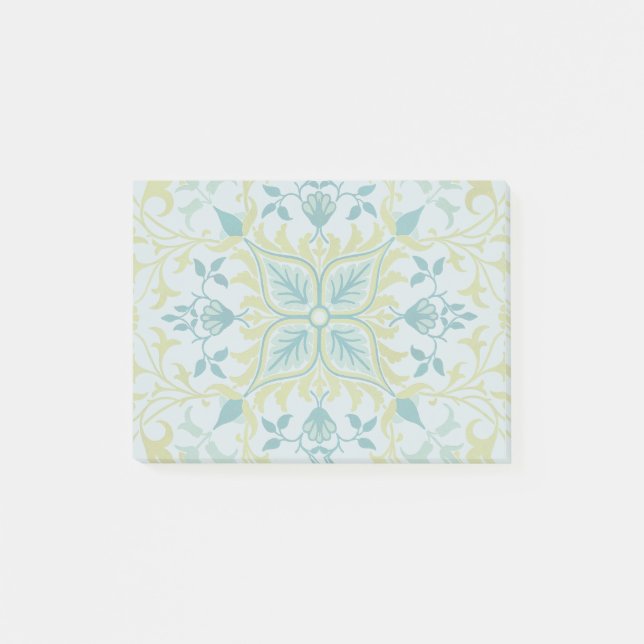William Morris Sömlöst Tak Limegrönt Mönster Post-it Block (Framsida)
