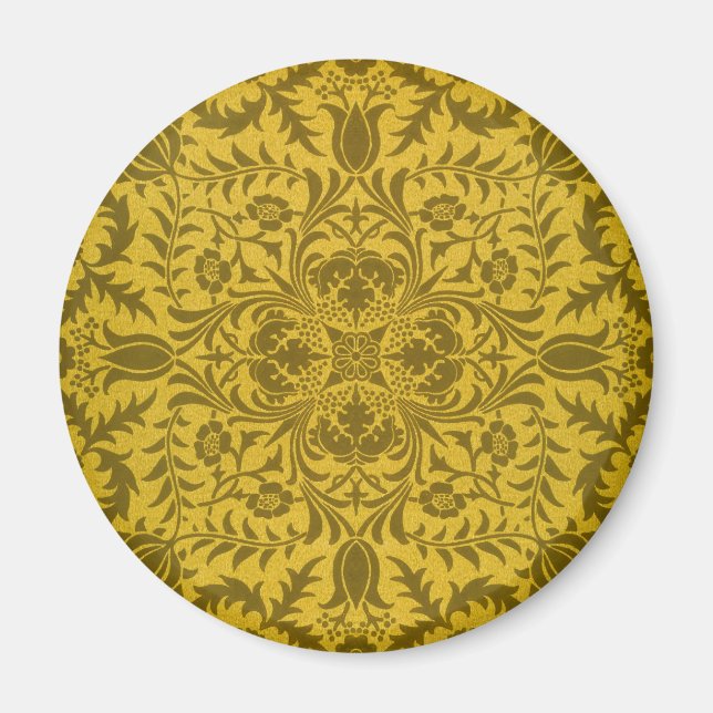 William Morris sömlöst vinrankemönster i guldgult Magnet (Framsidan)