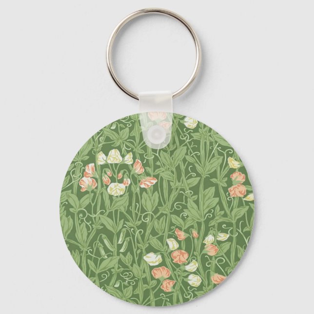 William Morris Sötärts Blommig Design Nyckelring (Framsida)
