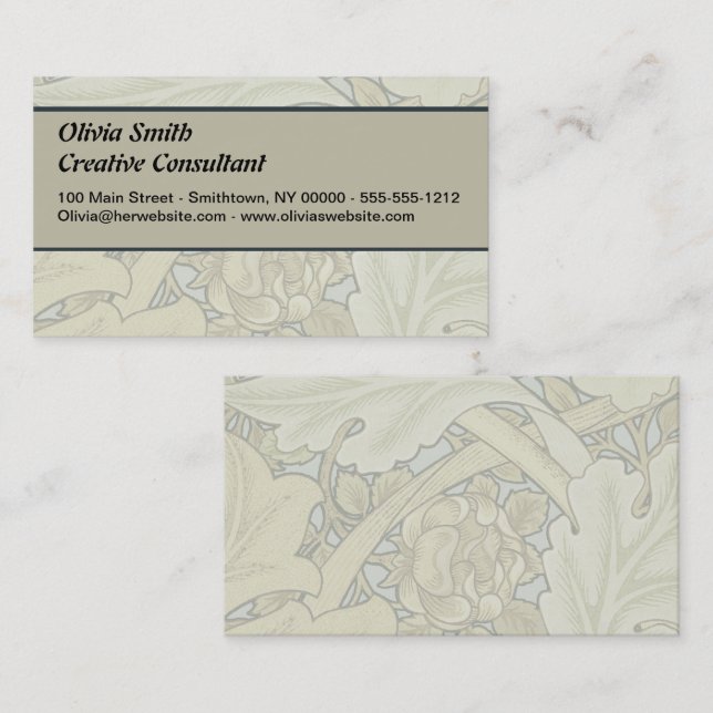 William Morris St James Acanthus Tapet Visitkort (Fram/baksida)
