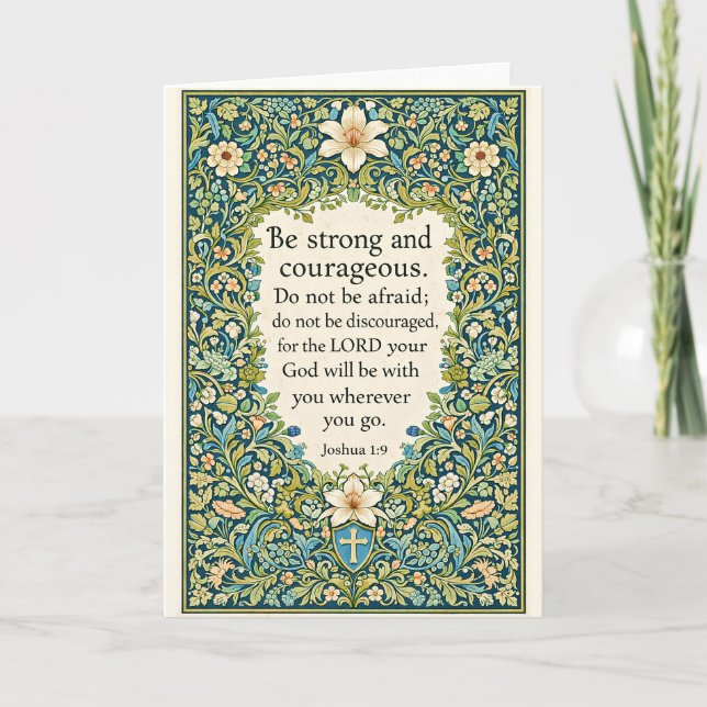 William Morris stil blom- och skrift Kort (Framsida)