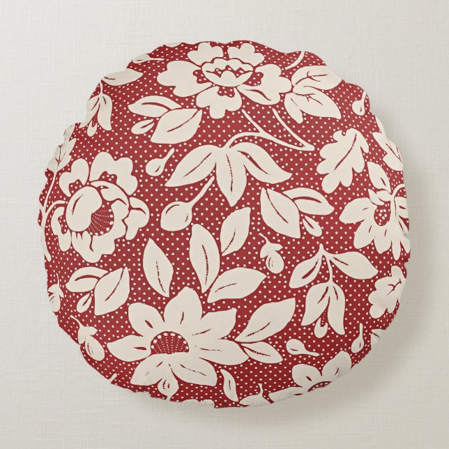 William Morris stil blomster mönster Rund Kudde (Framsidan)