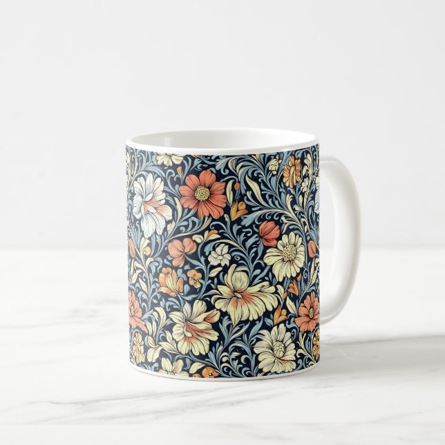 William Morris stil blomsterakantus mönster Kaffemugg (Framsida höger)