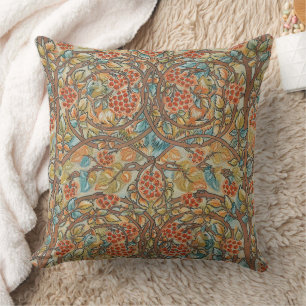 William Morris stil Cottagecore Ekorre Blommig Kudde