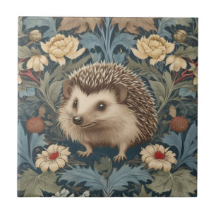 William Morris stil Hedgehog Traditional Flowers Kakelplatta