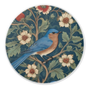 William Morris stil Höger mot Bluebird Bird Knopp