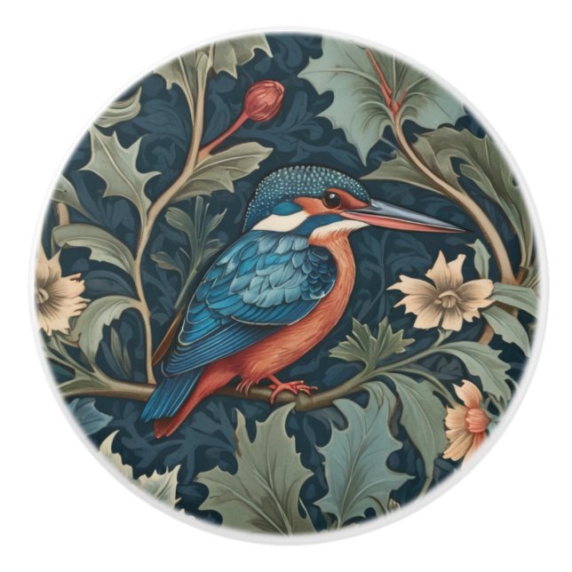 William Morris stil Höger mot Kingfisher Bird Knopp (Framsidan)