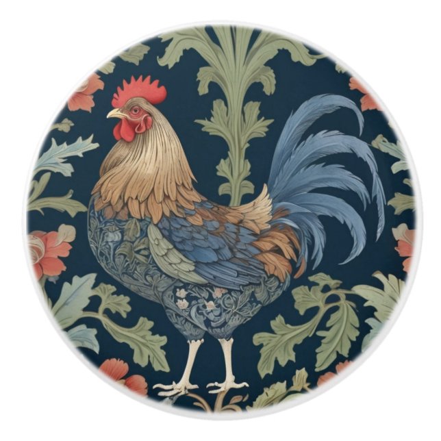 William Morris stil Lämnat mot Blommigt Chicken Knopp (Framsidan)