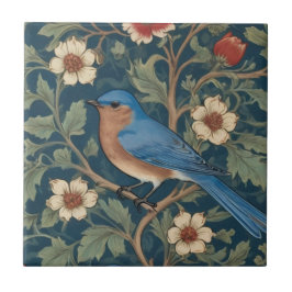 William Morris stil Lämnat mot Bluebird Bird Kakelplatta