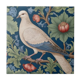 William Morris stil Lämnat mot Dove Bird Kakelplatta