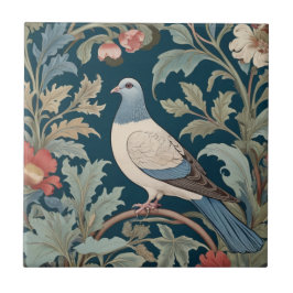William Morris stil Lämnat på Pigeon Bird Kakelplatta