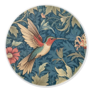 William Morris stil R Ruby-throated hummingbird Knopp