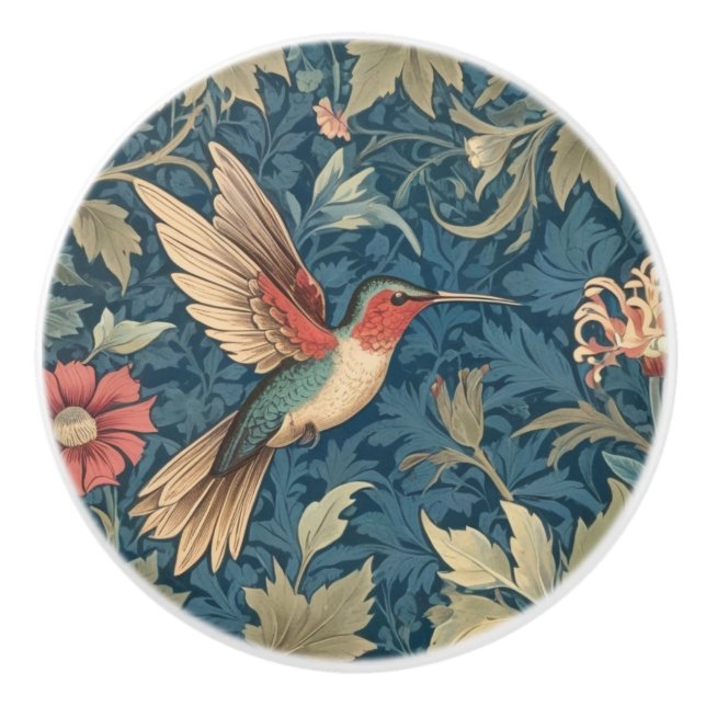 William Morris stil R Ruby-throated hummingbird Knopp (Framsidan)