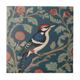 William Morris stil Underbar spottschaktare Bird Kakelplatta
