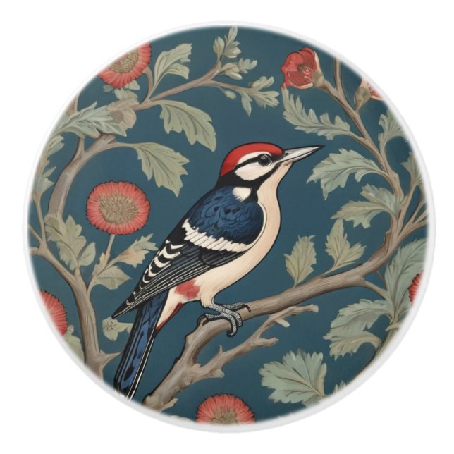 William Morris stil Underbar spottschaktare Bird Knopp (Framsidan)
