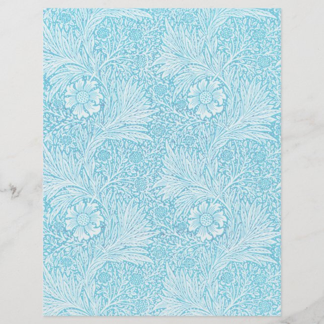 William Morris Stil Vintage Blue Scrapbook Papper (Framsida)