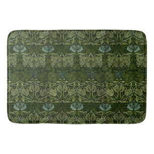 William Morris Stor Grön Tulpan Ros Tapet Badrumsmatta