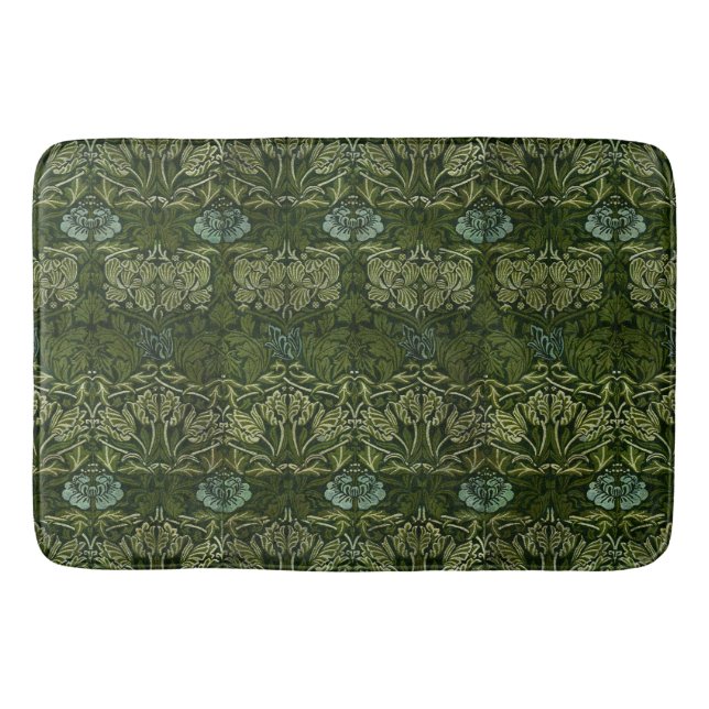 William Morris Stor Grön Tulpan Ros Tapet Badrumsmatta (Framsidan)