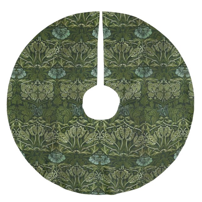 William Morris Stor Grön Tulpan Ros Tapet Julgransmatta Borstad Polyester (Framsidan)