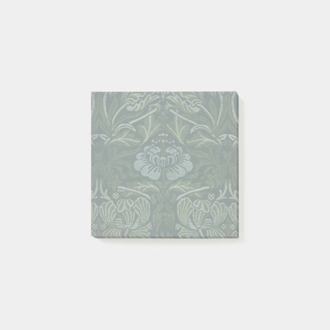 William Morris Stor Grön Tulpan Ros Tapet Post-it Block (Framsida)