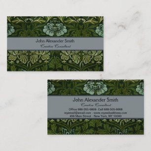 William Morris Stor Grön Tulpan Ros Tapet Visitkort
