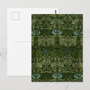 William Morris Stor Grön Tulpan Ros Tapet Vykort