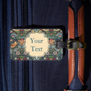 William Morris Strawberry Thief Art Luggage Tag Bagagebricka