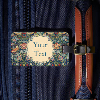 William Morris Strawberry Thief Art Luggage Tag Bagagebricka