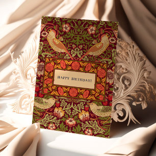 William Morris Strawberry Thief Birthday Card Kort