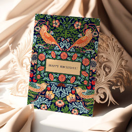 William Morris Strawberry Thief Birthday Card Kort