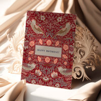 William Morris Strawberry Thief Birthday Card