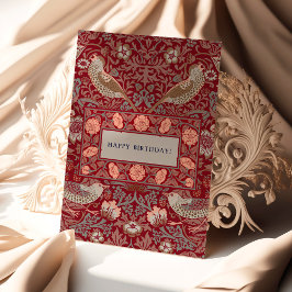 William Morris Strawberry Thief Birthday Card Kort