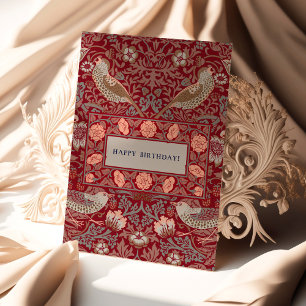 William Morris Strawberry Thief Birthday Card Kort