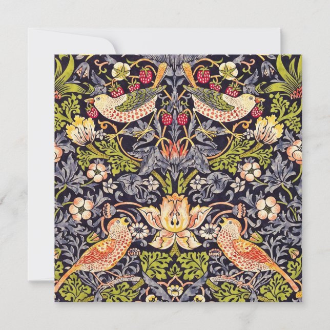 William Morris Strawberry Thief Blommigt Art nouve (Framsida)