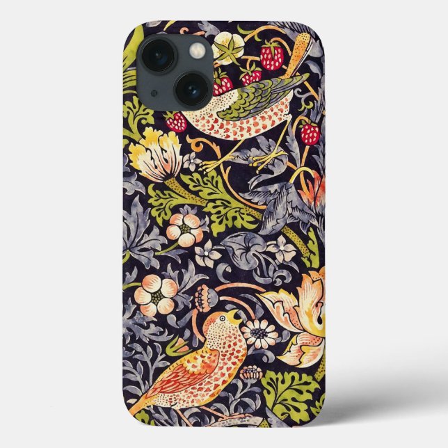 William Morris Strawberry Thief Blommigt Art nouve (Baksida)