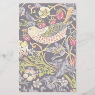 William Morris Strawberry Thief Blommigt Art nouve Brevpapper